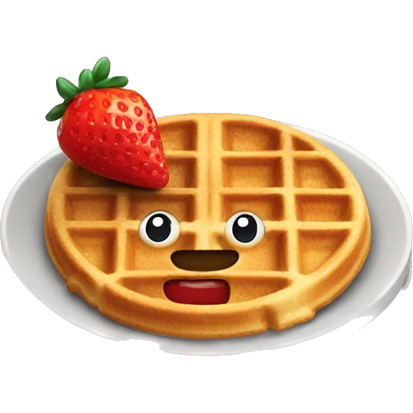 waffle with a strawberry emoji