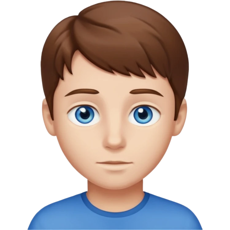 Brown haired boy with blue eyes  emoji