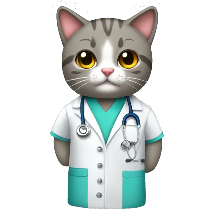 um gato vestido de medico operando emoji