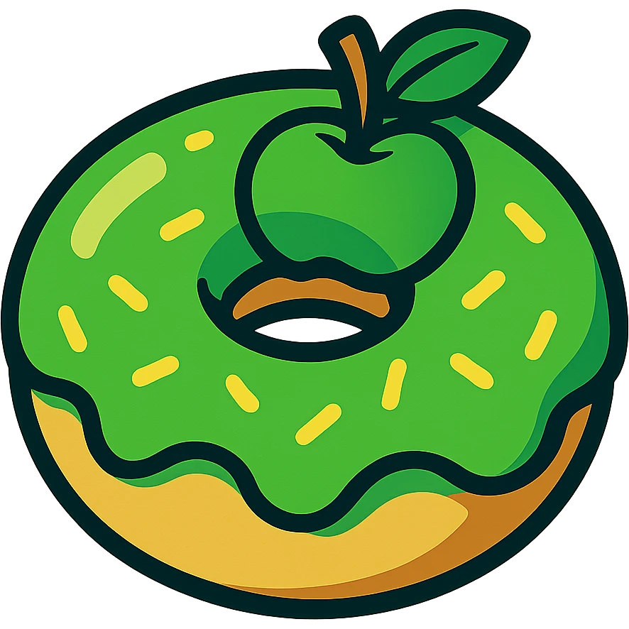 green apple donut emoji