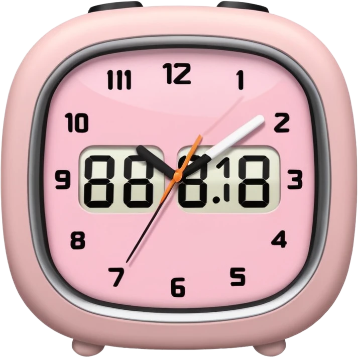 Please make me an alarm clock digital that will show six o'clock in the morning and make it in the style of ios 18.1 and aesthetic and the color is light pink  emoji