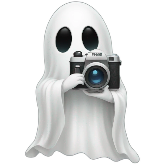 Ghost holding a camera emoji
