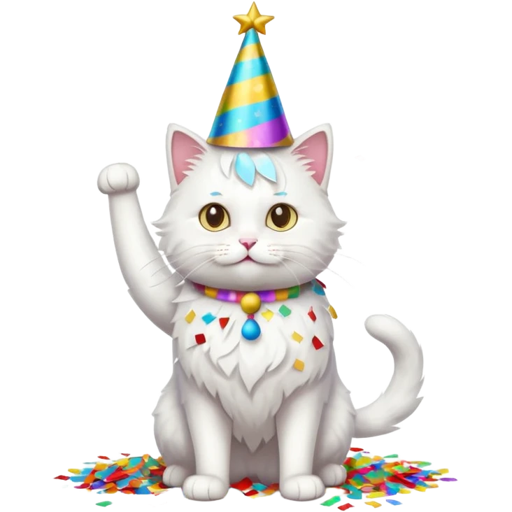 a full-body white cat new year  emoji