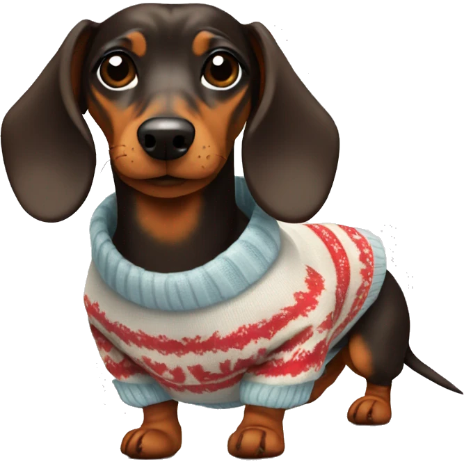 Dachshund in sweater emoji