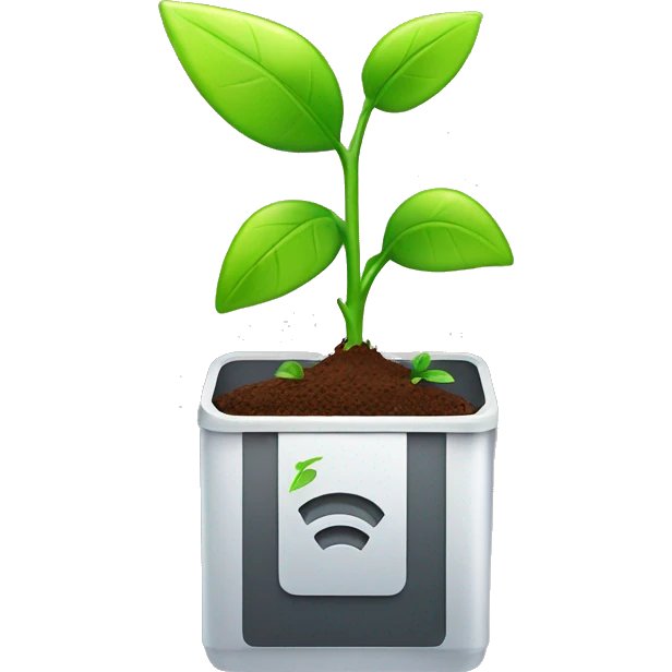 a plant growing out of a battery, representing sustainability and eco-friendliness. emoji