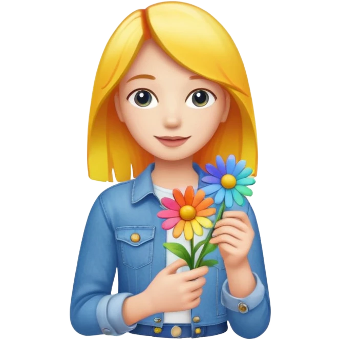 Rainbow daisy new jeans  emoji