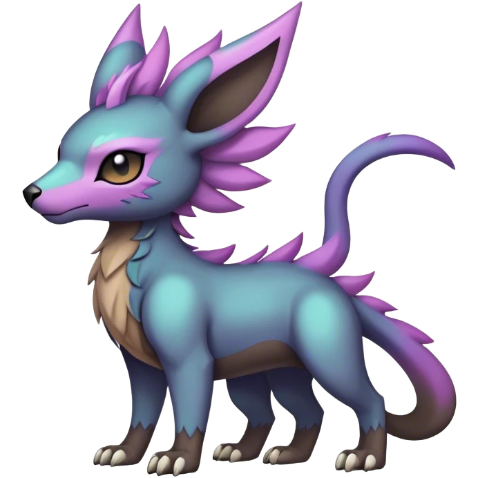 cool colorful dark pastel edgy fantasy animal hybrid Fakemon full body emoji