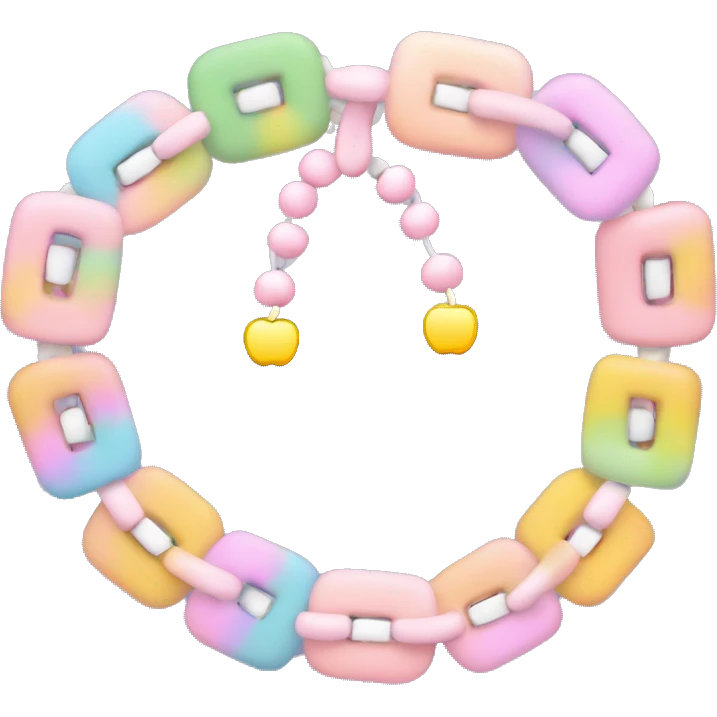 Pastel bracelet with ‘SWIFTIE’ in beads, Apple iOS emojis 💕🌸✨🎶🐍 emoji