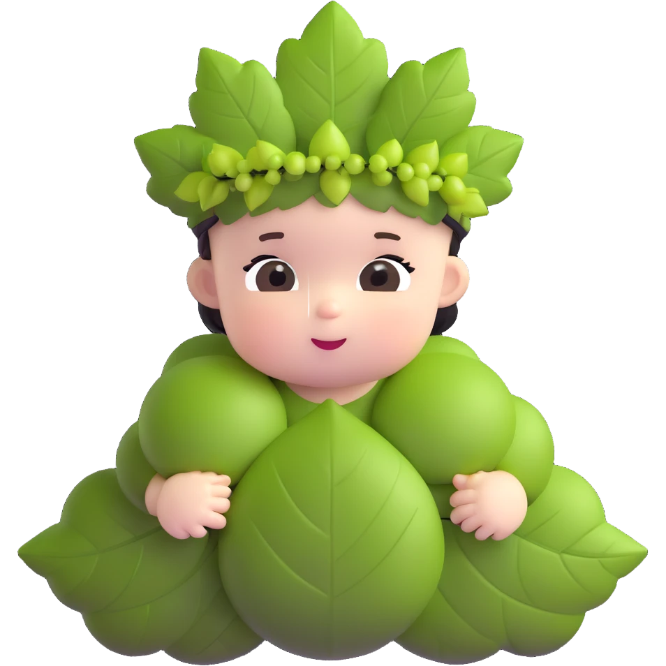 cute baby Bacchus with grape leaf crown emoji