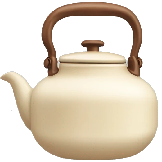 Cream colored heart shaped kettle emoji