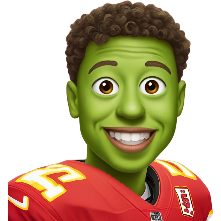 patrick mahomes as kermit the frog emoji