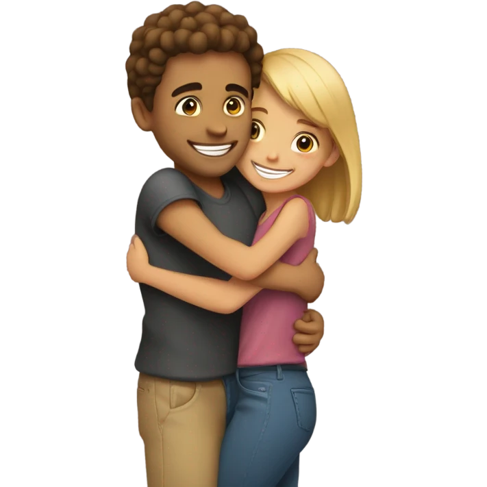 Guy hugging girl emoji