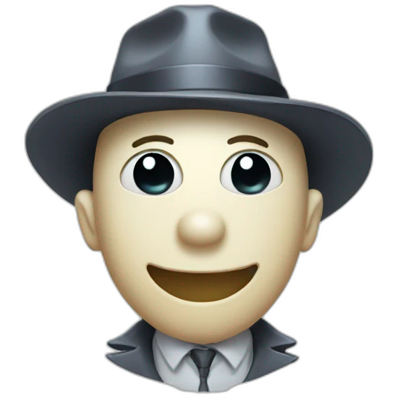 smiling ghost detective emoji