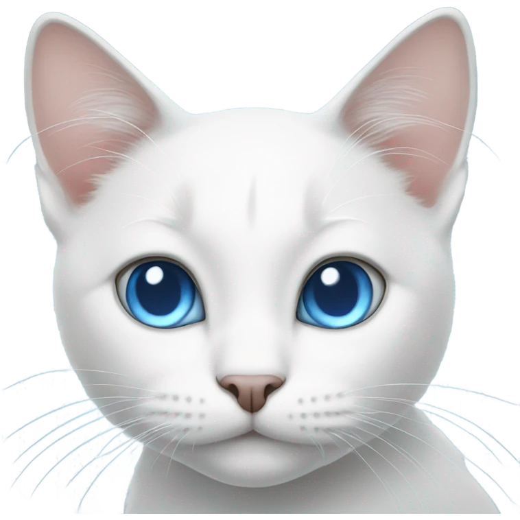 white cat blue eyes emoji