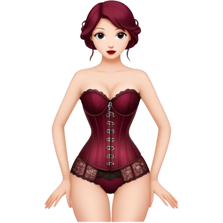 Burgundy Lace Corset emoji