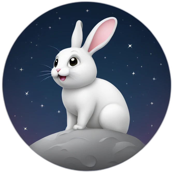 a rabbit on moon emoji