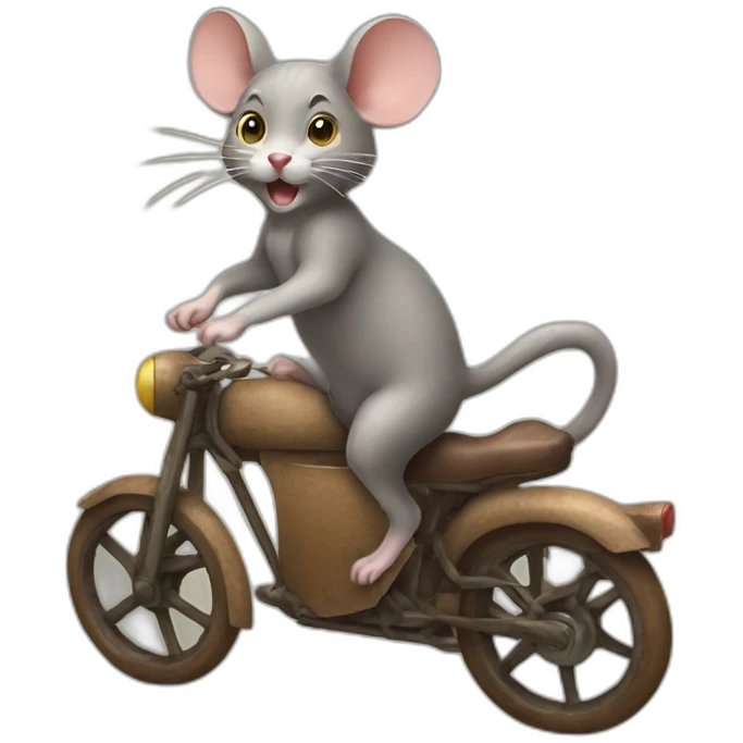 Mouse ridding cat emoji