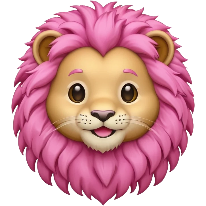 Pink Chibi Cartoon Lion emoji