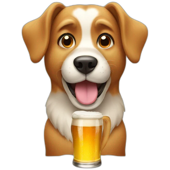 Dog with beer emoji
