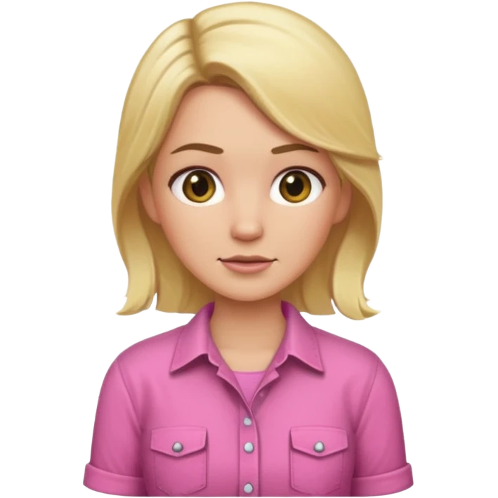 lumberjack blonde woman pink shirt emoji