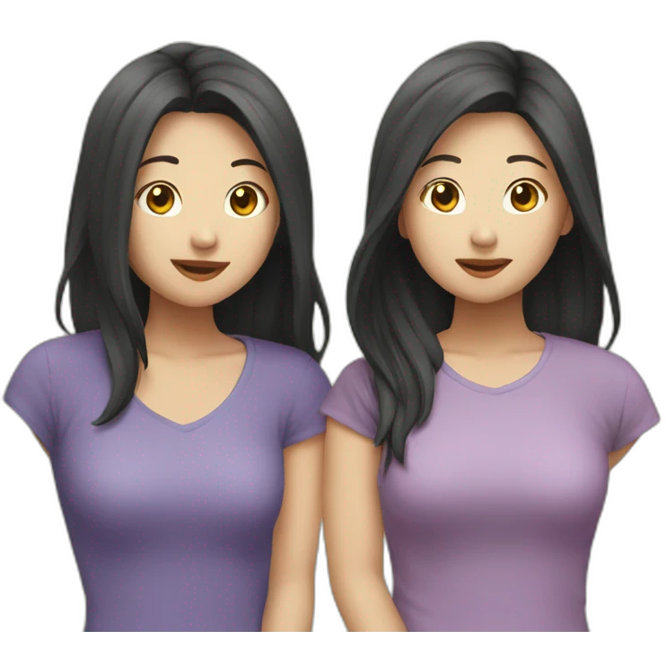 Lesbian couple asian emoji
