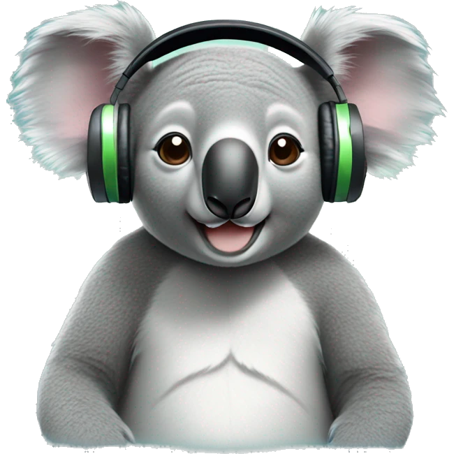 Koala with headphones  emoji