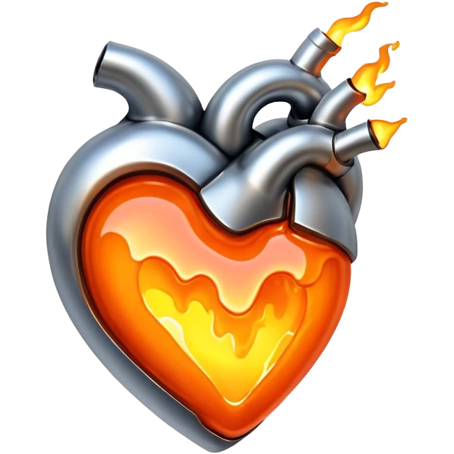 hot melting metal heart shape emoji