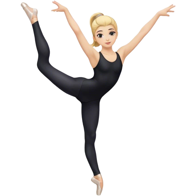  dancer-gymnast with blonde hair in black tights  (kids) emoji