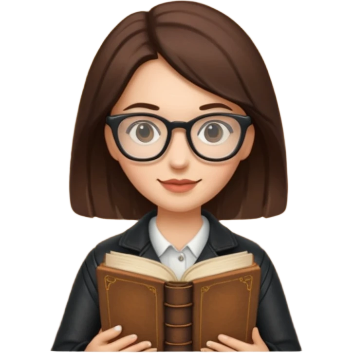Book Collector — woman + old tome + glasses emoji
