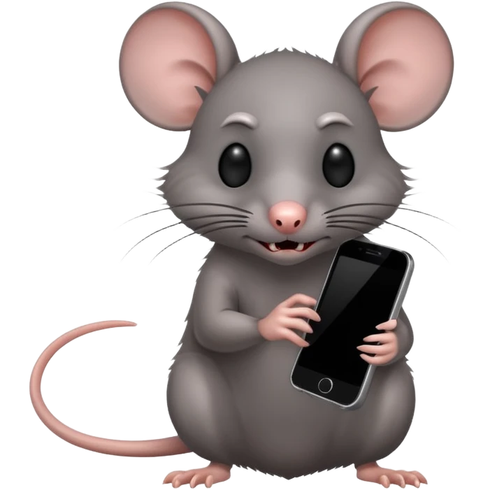 Evil rat on phone emoji