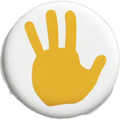 hand printed on button emoji