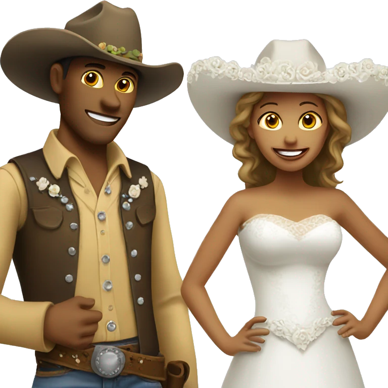 Cowboy bride smiley face emoji