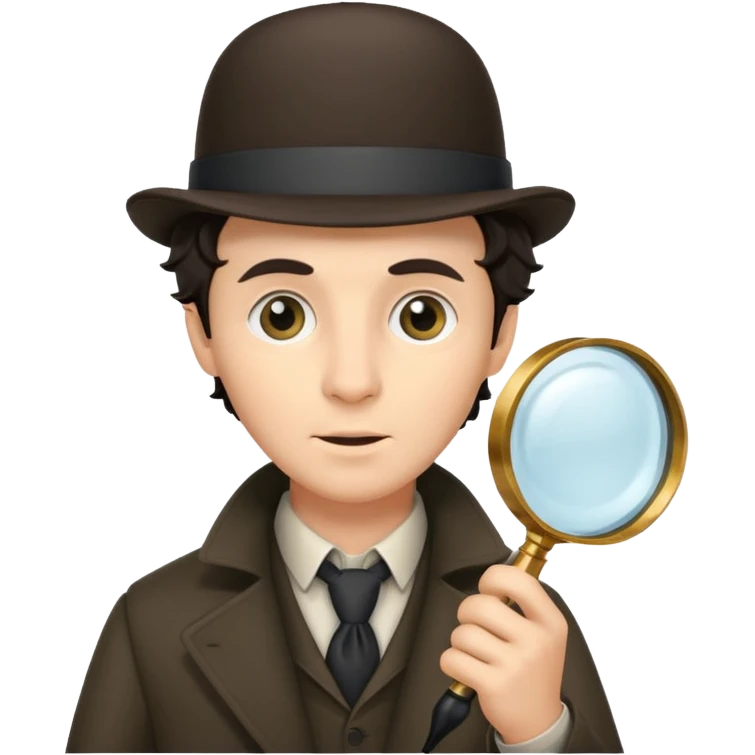 a detective film - sherloch, magnifying glass emoji