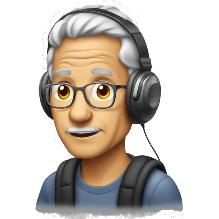 cool emoji cartoon clipart older person wearing headphones clipart emoji emoji