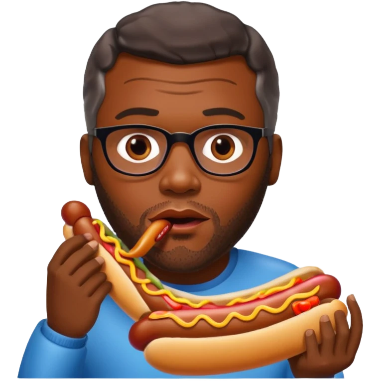 Tyler Perry with long hot dog in his mouth with no bun emoji