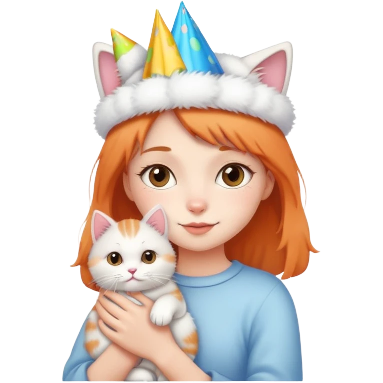 Birthday girl With cat ￼ emoji