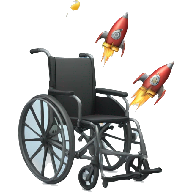 wheelchair with rockets emoji