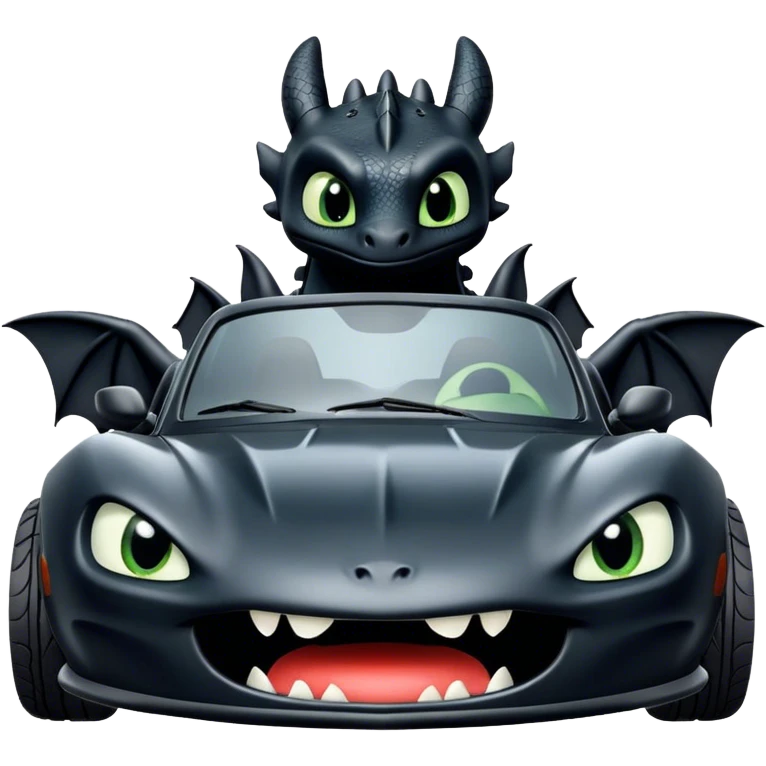 Toothless the dragon as a car  emoji