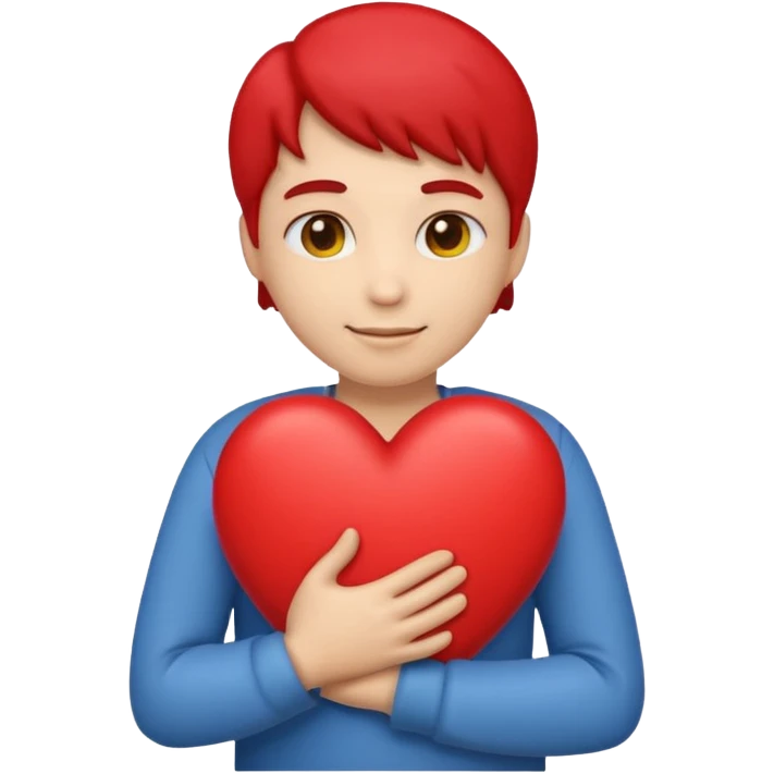 make an emoji of hugging a heart, one person. it's supposed to show a level of gratitude emoji