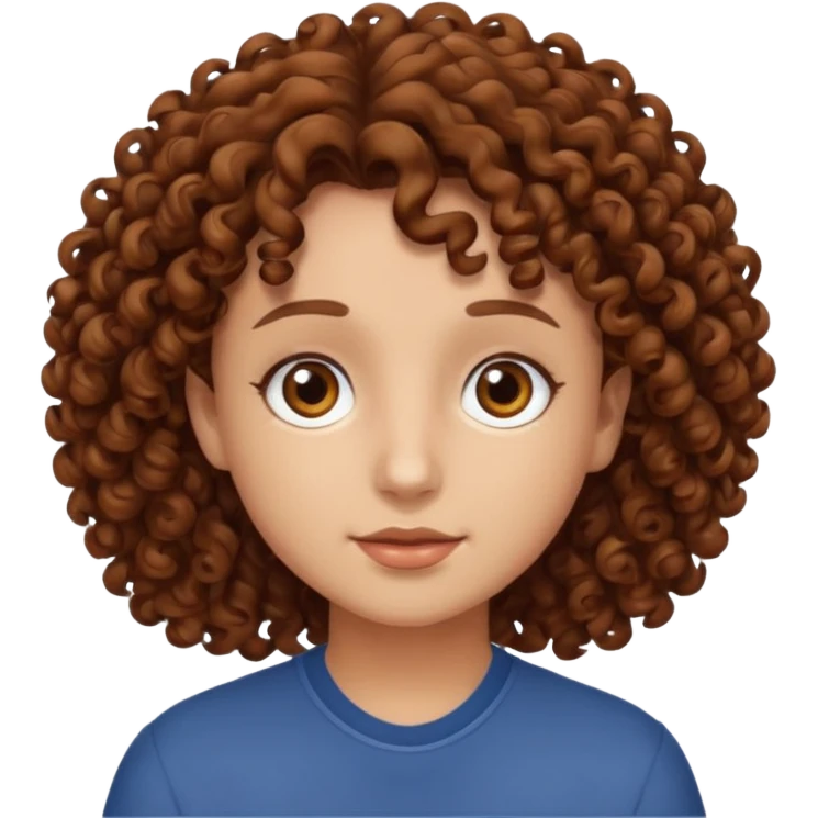 Nano con capelli ricci marroni, occhi marroni emoji