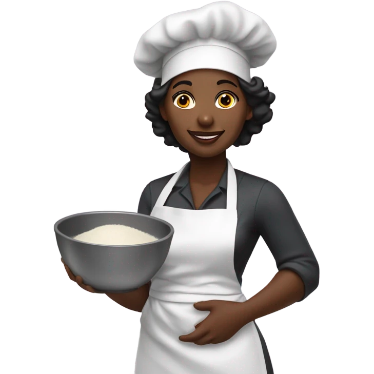 dark skinned baker woman emoji