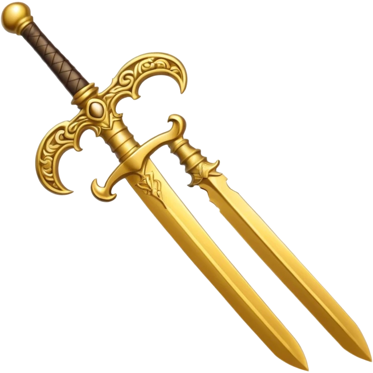 Two Golden royal swords with gold blades and gold handel emoji