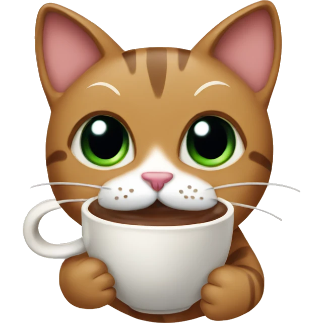 Cat with hot chocolate emoji