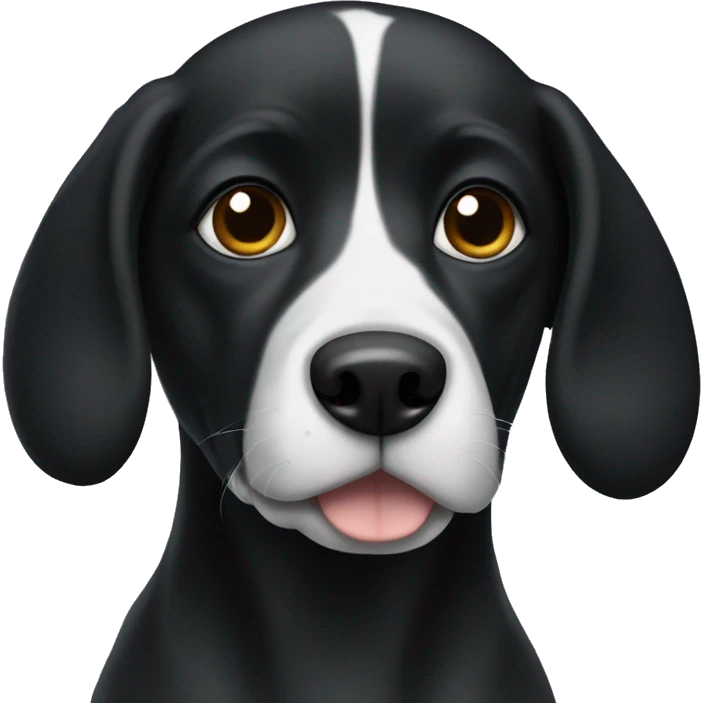 Dog that is black with a white nose and floppy ears emoji
