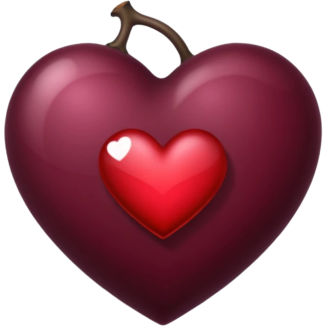 Corazón de color vino tinto oscuro emoji