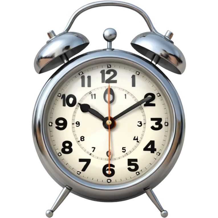 старый будильник, который выполнен в современном виде показывает ровно 9 часов emoji