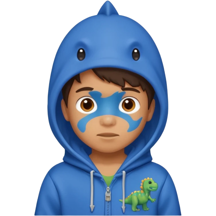 kid in blue dinosaur hoodie emoji