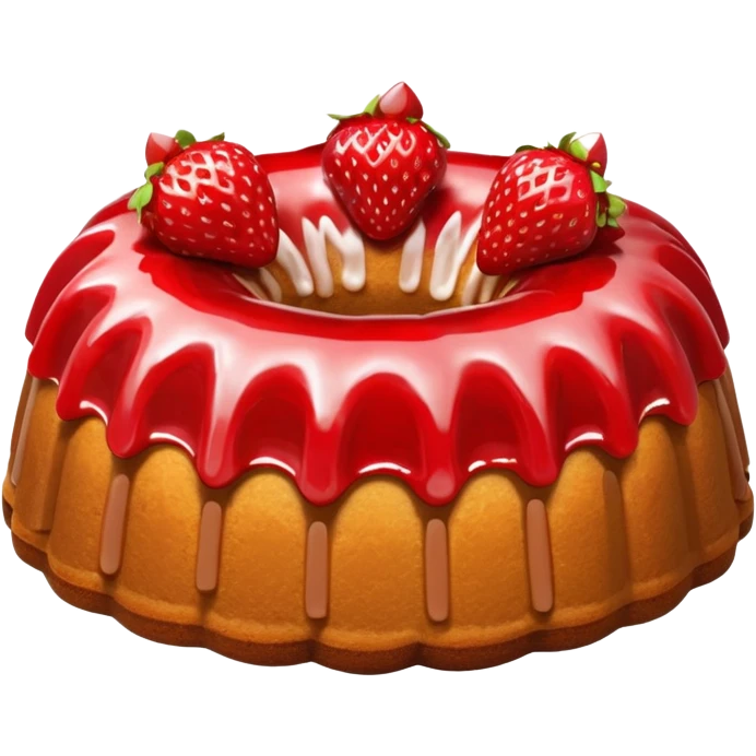 bundt cake with strawberries emoji