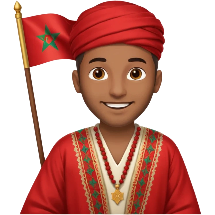 Un homme avk le drapeau Du Maroc emoji