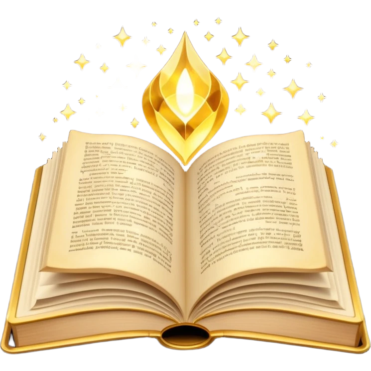 magical glowing open book, sparkles, glowing edges emoji